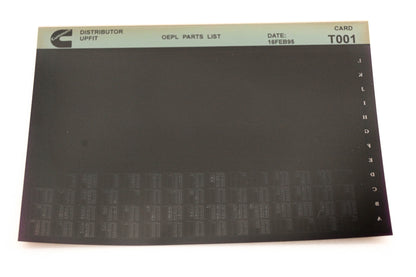 Cummins T001 1995 Distributor Upfit OEPL Parts List Microfiche NOS