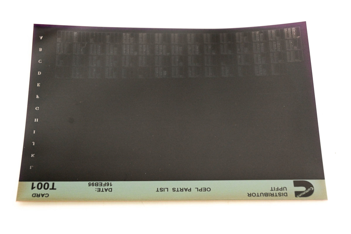 Cummins T001 1995 Distributor Upfit OEPL Parts List Microfiche NOS