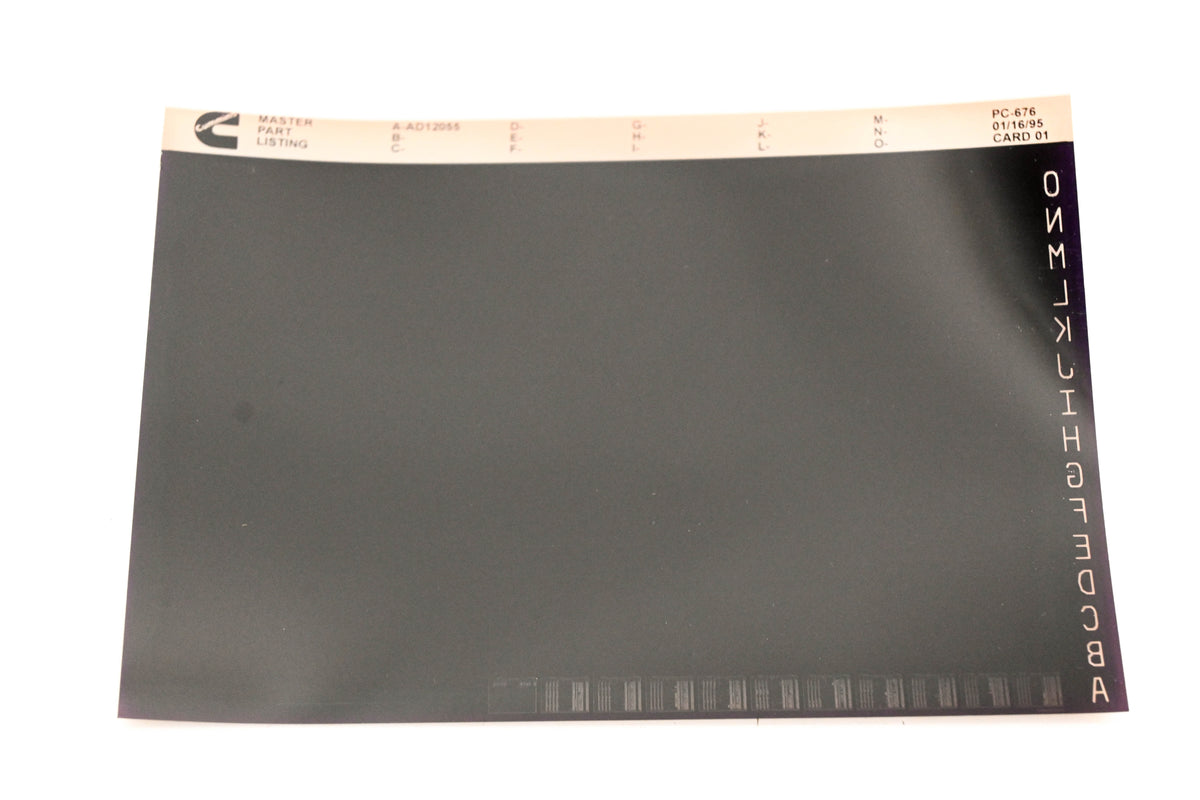 Cummins XY019-94 1995 PC-676 Master Parts Listing Microfiche NOS