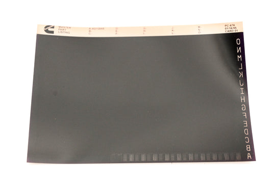 Cummins XY019-94 1995 PC-676 Master Parts Listing Microfiche NOS