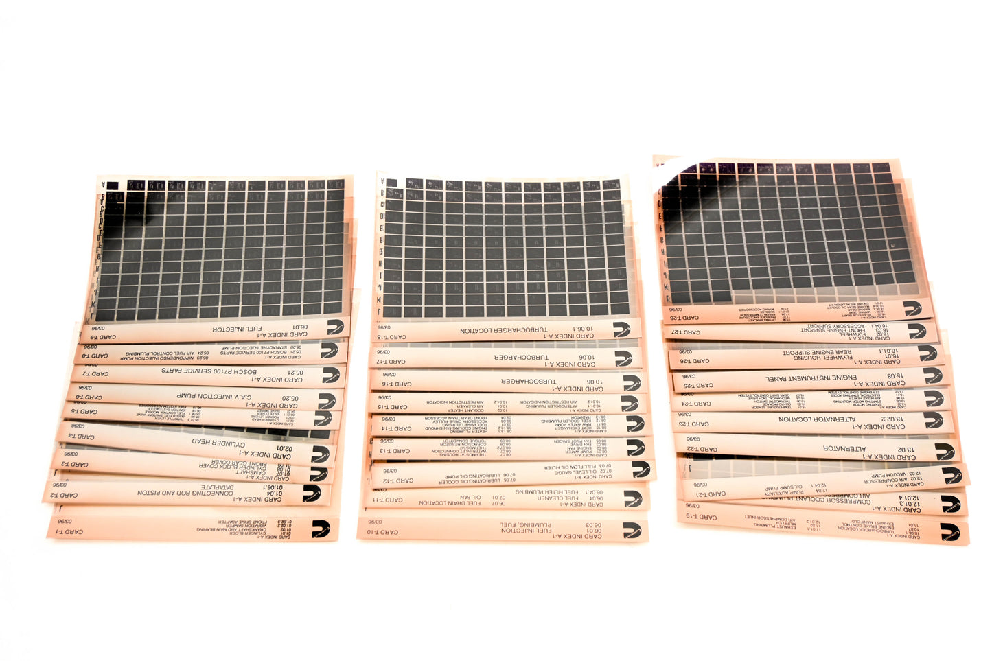 Cummins XY019-97 1996 Index A-1 Card T-1 Thru T- Lot 28 Microfiches NOS