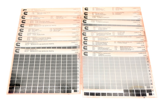 Cummins XY019-98 1996 Index A-1 Card Z-1 Thru Z-20 Microfiches NOS