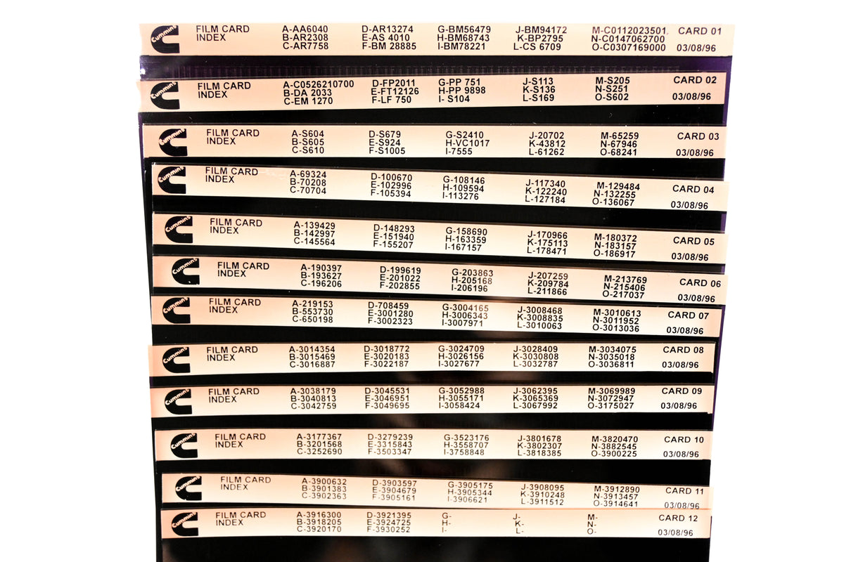 Cummins XY019-100 1996 Film Index Card 1 - 12 Microfiches NOS