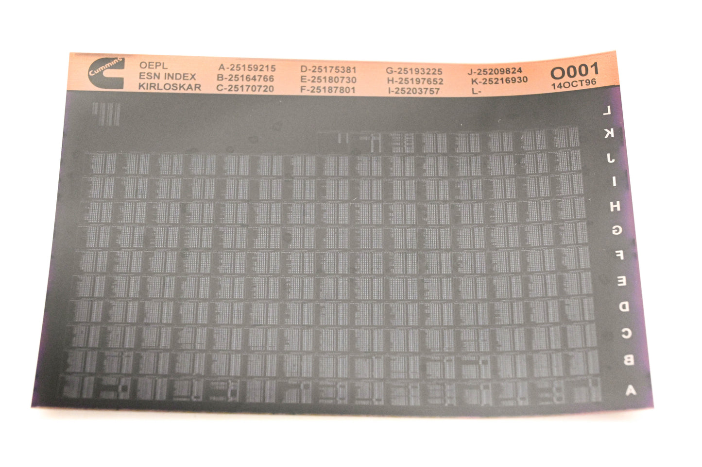 Cummins O001 1996 Kirloskar OEPL ESN Index Microfiche NOS