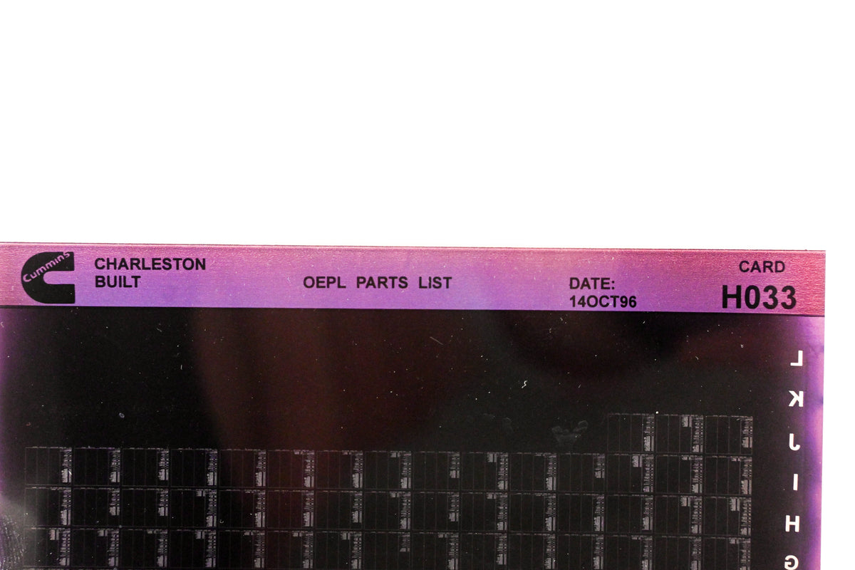 Cummins H033 1996 Charleston OEPL Parts List Microfiche NOS