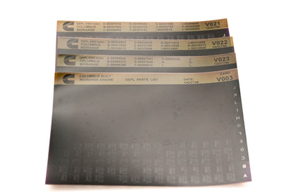 Cummins V003, V021, V023 1996 Columbus Midrange OEPL Parts List & ESN Index Lot Of 4 Microfiche NOS