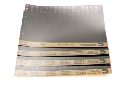 Cummins V003, V021, V023 1996 Columbus Midrange OEPL Parts List & ESN Index Lot Of 4 Microfiche NOS
