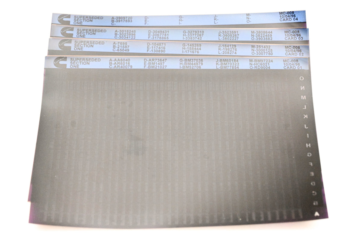 Cummins XY019-115 1996 MC-009 Superseded Section Two Lot of 4 Microfiche NOS