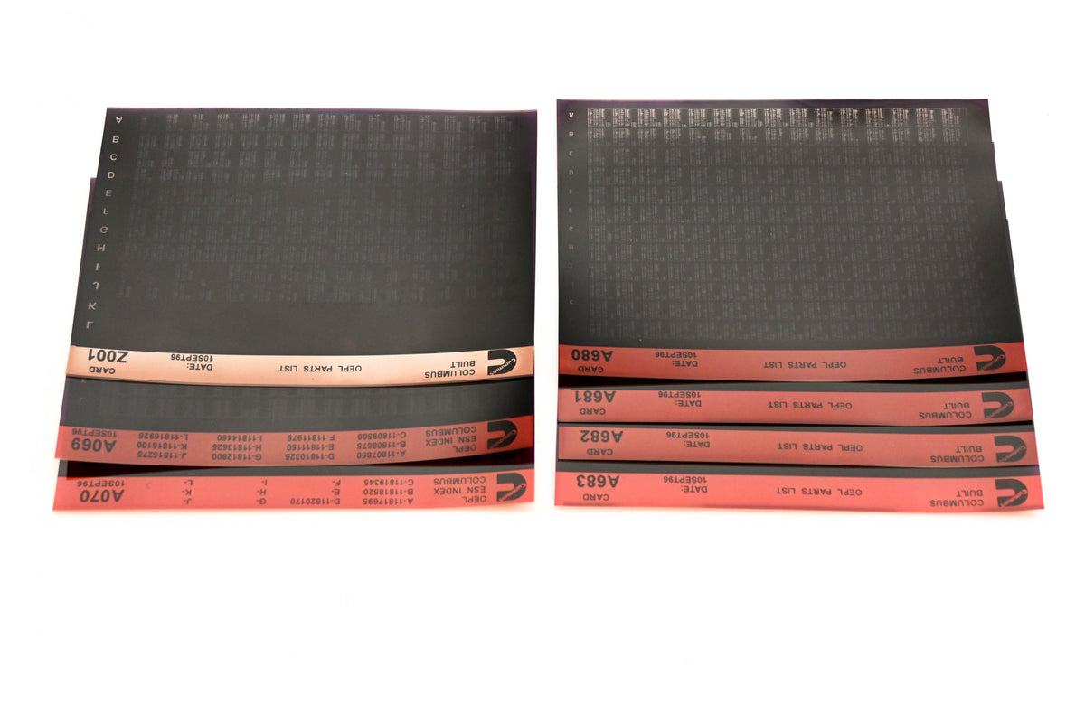 Cummins A069, A680, Z001 1996 Columbus OEPL Parts List & ESN Index Lot Of 7 Microfiche NOS