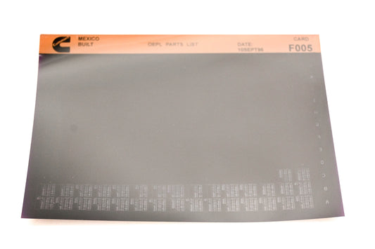 Cummins F005 1996 Mexico OEPL Parts List Microfiche NOS