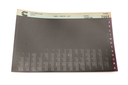 Cummins T001 1996 Distributor Upfit OEPL Parts List Microfiche NOS