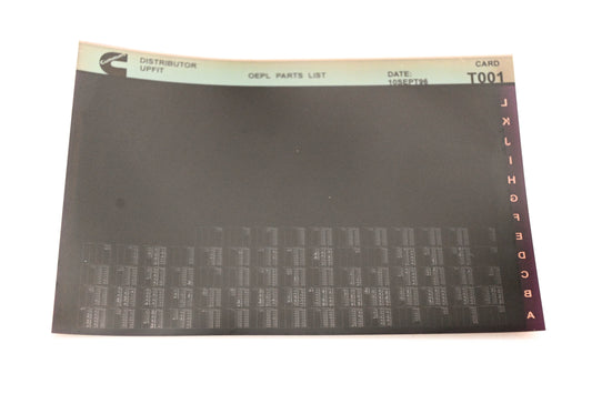 Cummins T001 1996 Distributor Upfit OEPL Parts List Microfiche NOS