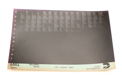 Cummins T001 1996 Distributor Upfit OEPL Parts List Microfiche NOS