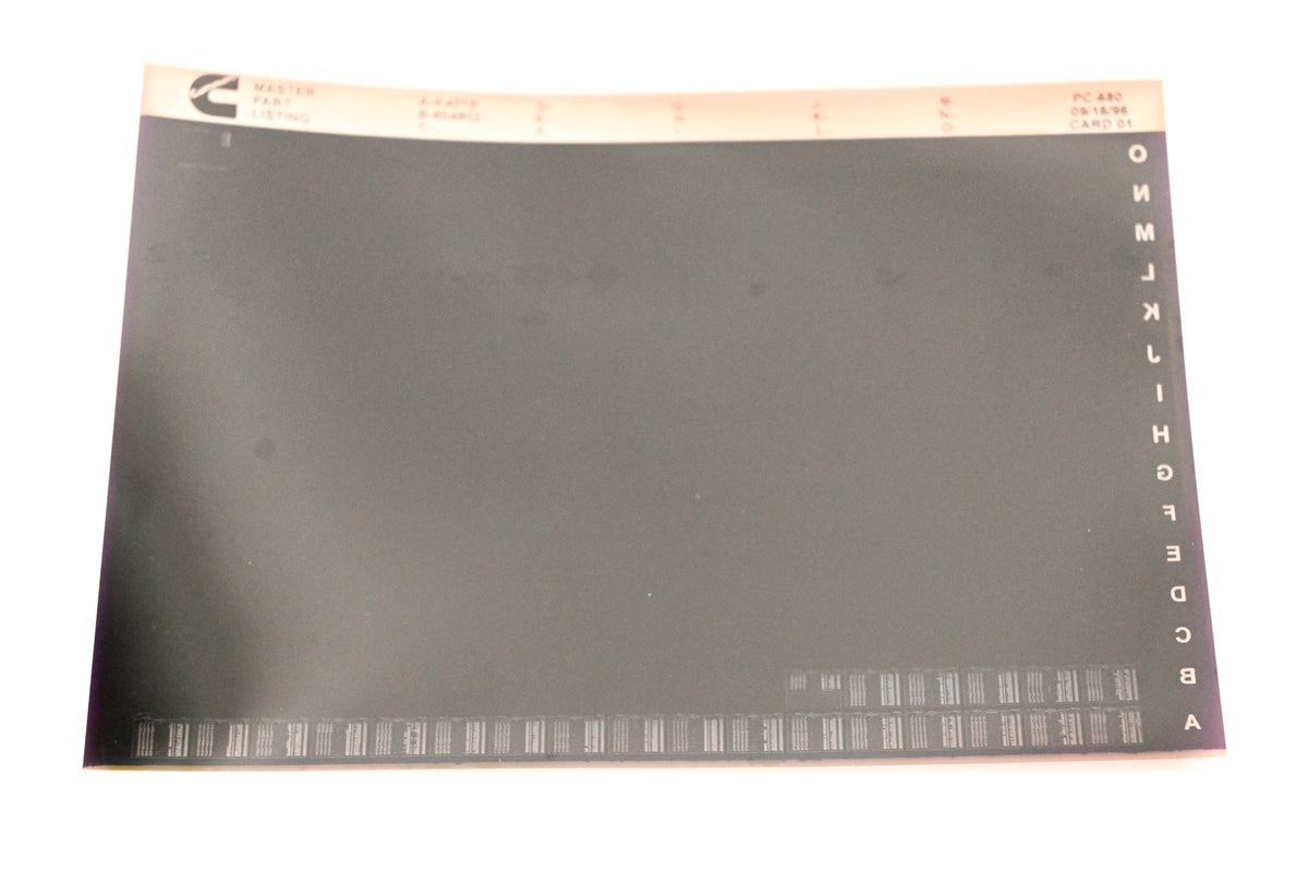 Cummins XM011-79 1996 PC-680 Master Parts Listing Microfiche NOS