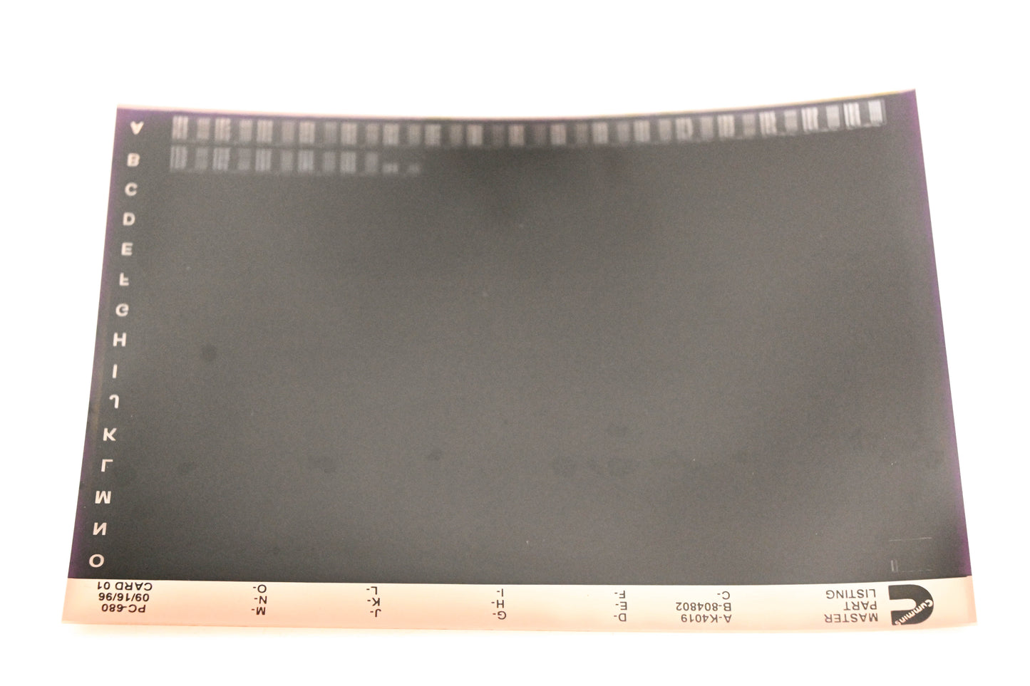 Cummins XM011-79 1996 PC-680 Master Parts Listing Microfiche NOS