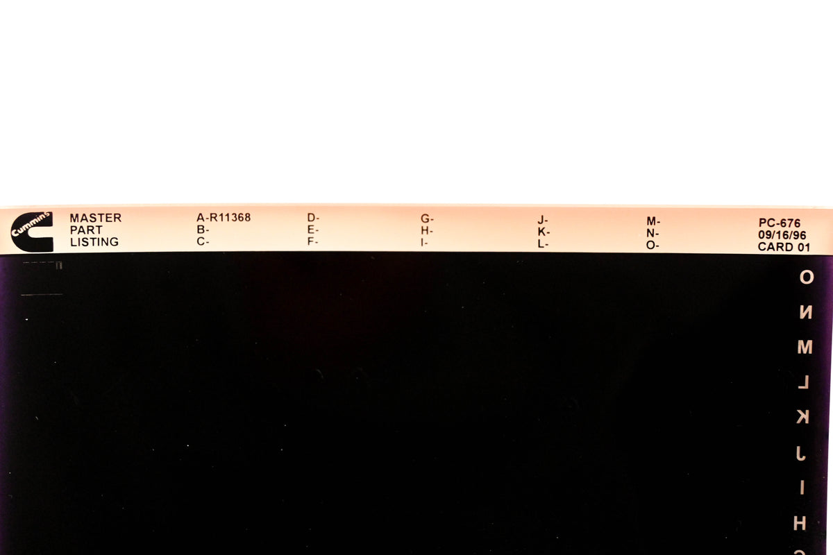 Cummins XM011-80 1996 PC-676 Master Parts Listing Microfiche NOS