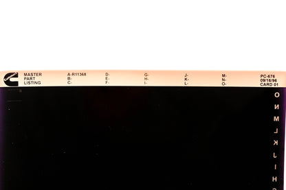 Cummins XM011-80 1996 PC-676 Master Parts Listing Microfiche NOS
