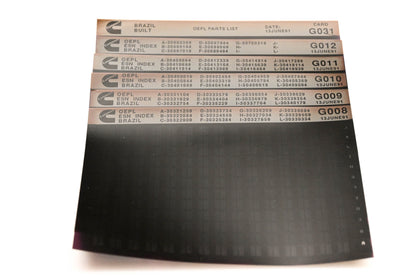 Cummins G008, G012, G031 1991 Brazil OEPL Parts List & ESN Index Lot Of 6 Microfiche NOS