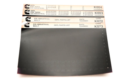 Cummins K003, K072, K073 1991 CIC Industrial OEPL Parts List & ESN Index Lot Of 4 Microfiche NOS