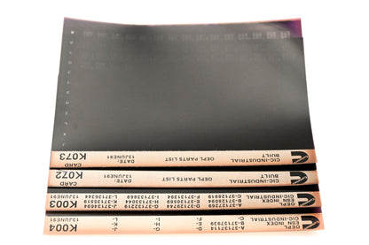 Cummins K003, K072, K073 1991 CIC Industrial OEPL Parts List & ESN Index Lot Of 4 Microfiche NOS