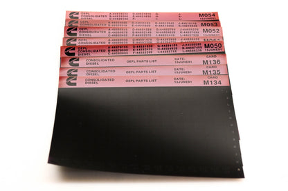 Cummins M050, M134, M136 1991 Consolidated Diesel OEPL Parts List & ESN Index Lot Of 8 Microfiche NOS