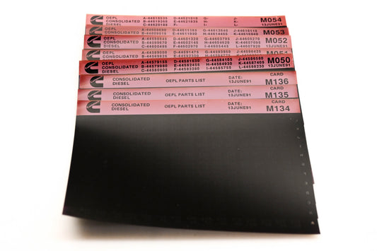 Cummins M050, M134, M136 1991 Consolidated Diesel OEPL Parts List & ESN Index Lot Of 8 Microfiche NOS