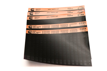 Cummins C004, CC04, C146 1992 Shotts OEPL Parts List & ESN Index Lot Of 5 Microfiche NOS