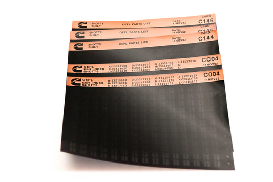 Cummins C004, CC04, C146 1992 Shotts OEPL Parts List & ESN Index Lot Of 5 Microfiche NOS