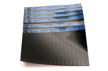 Cummins J018, J156, J159 1992 Jamestown OEPL Parts List & ESN Index Lot Of 6 Microfiche NOS