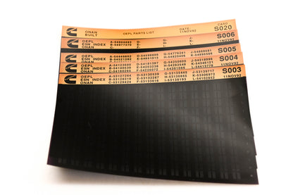 Cummins S003, S006, S020 1992 Onan OEPL Parts List & ESN Index Lot Of 5 Microfiche NOS