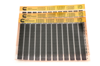 Cummins Card36, Card37, Card38 1992 Kirloskar OEPL List Card#36 - 38 Microfiches NOS