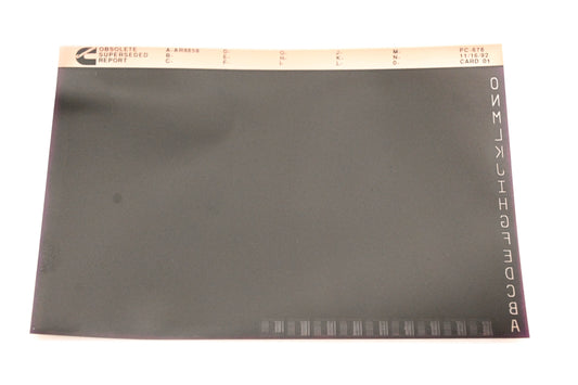 Cummins XM011-106 1992 PC-676 Obsolete Superseded Report Microfiche NOS