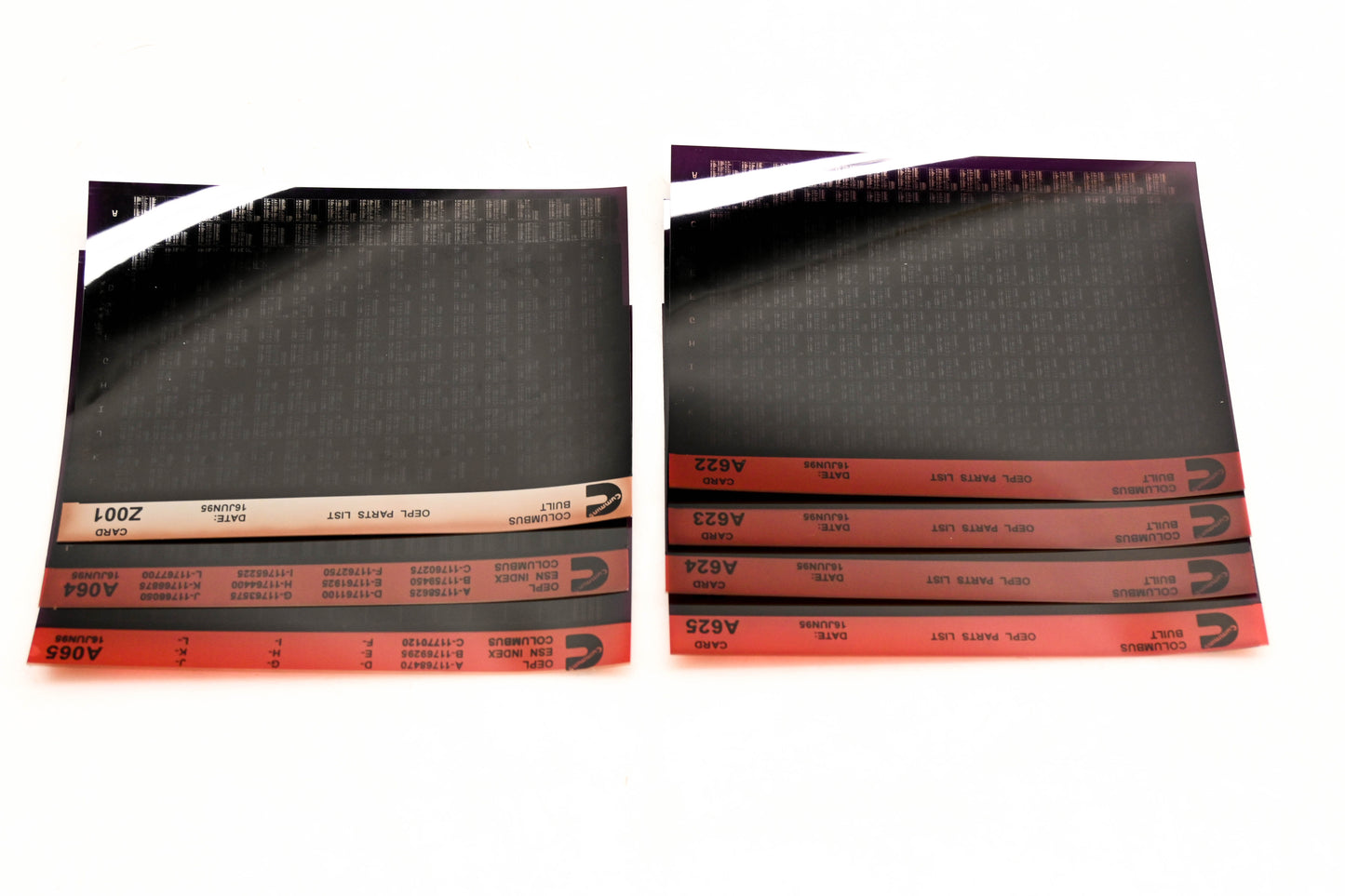 Cummins A064, A622, Z001 1995 Columbus OEPL Parts List & ESN Index Lot OF 7 Microfiche NOS