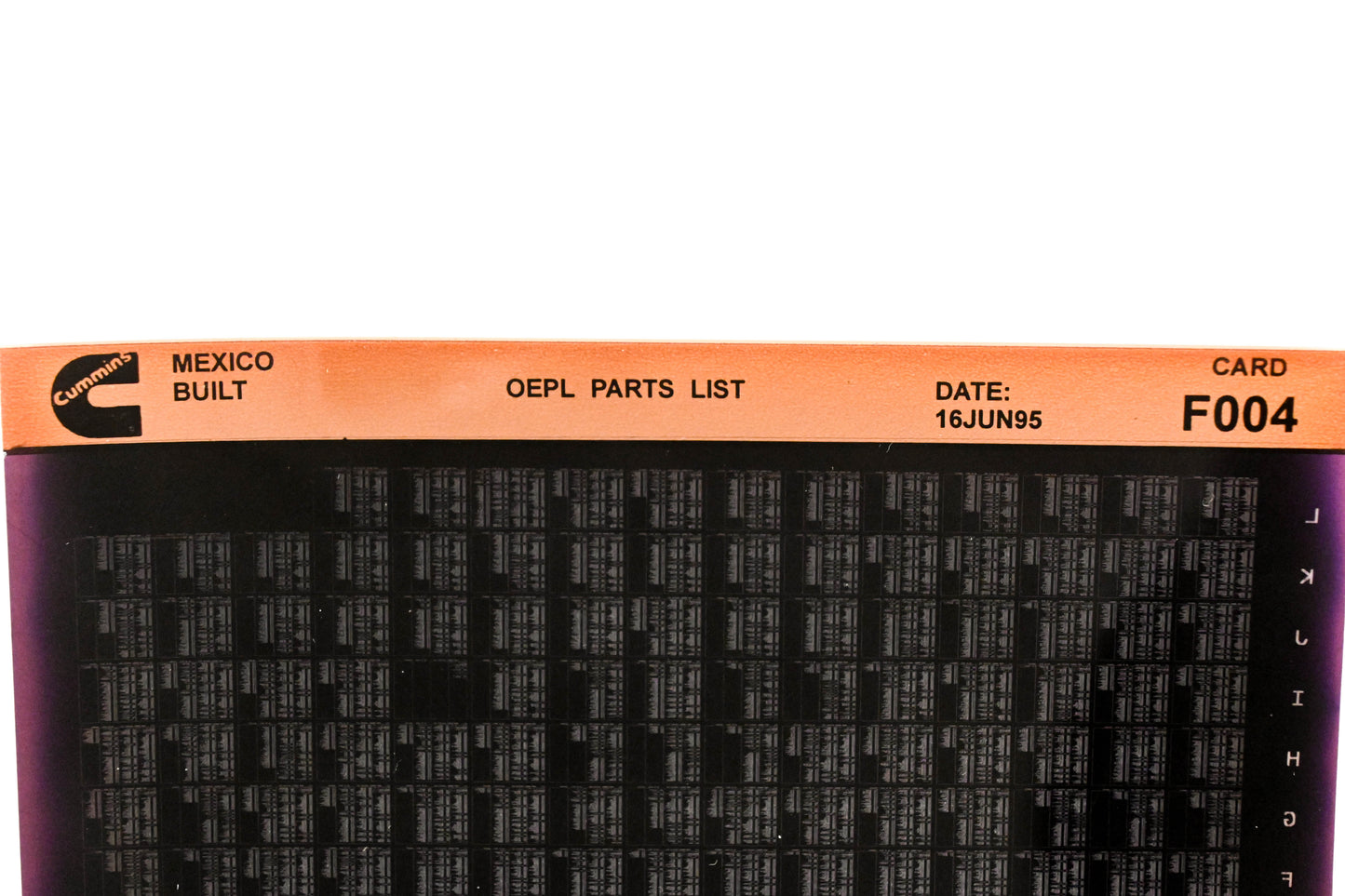 Cummins F004 1995 Mexico OEPL Parts List Microfiche NOS