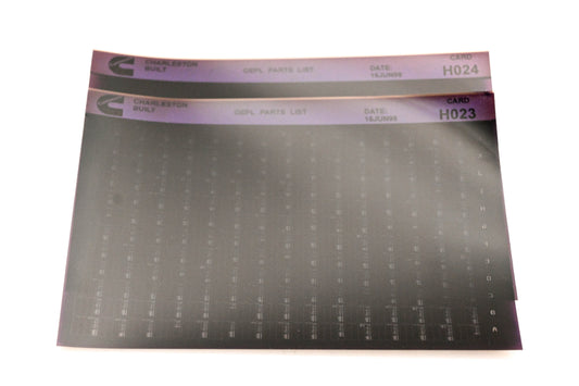 Cummins H023, H024 1995 Charleston OEPL Parts List & ESN Index Lot of 2 Microfiche NOS
