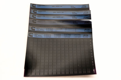 Cummins J028, J243, J246 1995 Jamestown OEPl Parts List & Esn Index Lot Of 6 Microfiche NOS