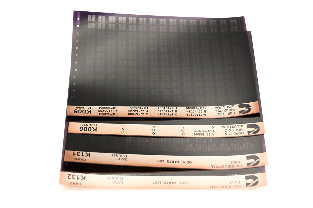 Cummins K005, K131, K132 1995 CIC Industrial OEPL Parts List & ESN Index Lot Of 4 Microfiche NOS