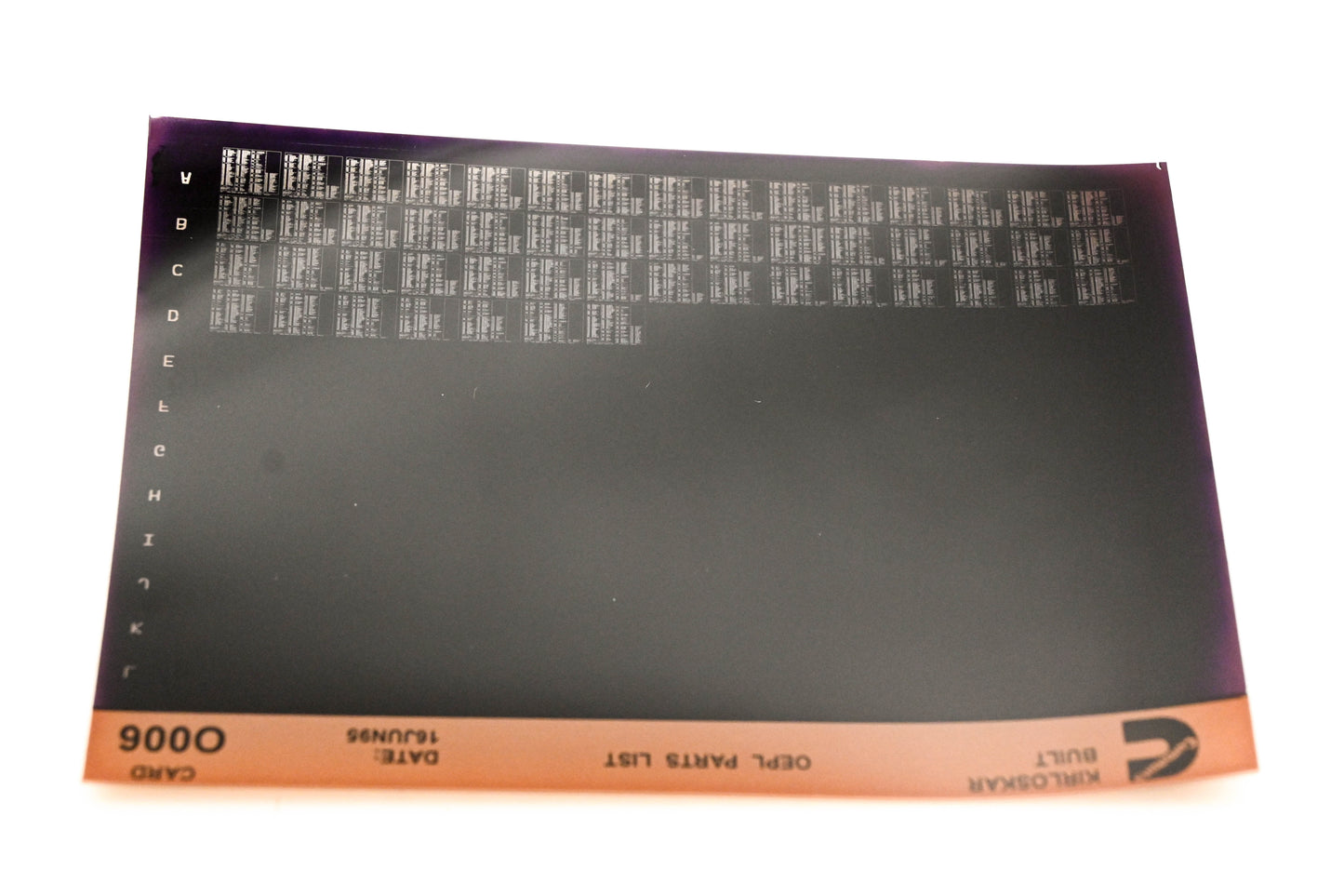 Cummins O006 1995 Kirloskar OEPL Parts List Microfiche NOS
