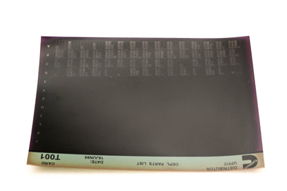 Cummins T001 1995 Distributor Upfit OEPL Parts List Microfiche NOS