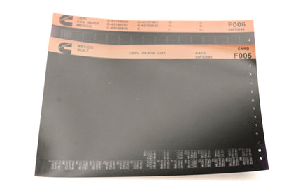 Cummins F005, F006 1996 Mexico OEPL Parts List & ESN Index Lot of 2 Microfiche NOS