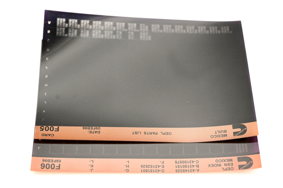 Cummins F005, F006 1996 Mexico OEPL Parts List & ESN Index Lot of 2 Microfiche NOS