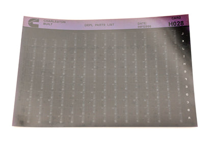 Cummins H028 1996 Charleston OEPL Parts List Microfiche NOS