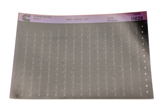 Cummins H028 1996 Charleston OEPL Parts List Microfiche NOS