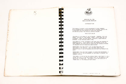 Mack DP036-10 1989 RL/RS Series Collision Repair Book