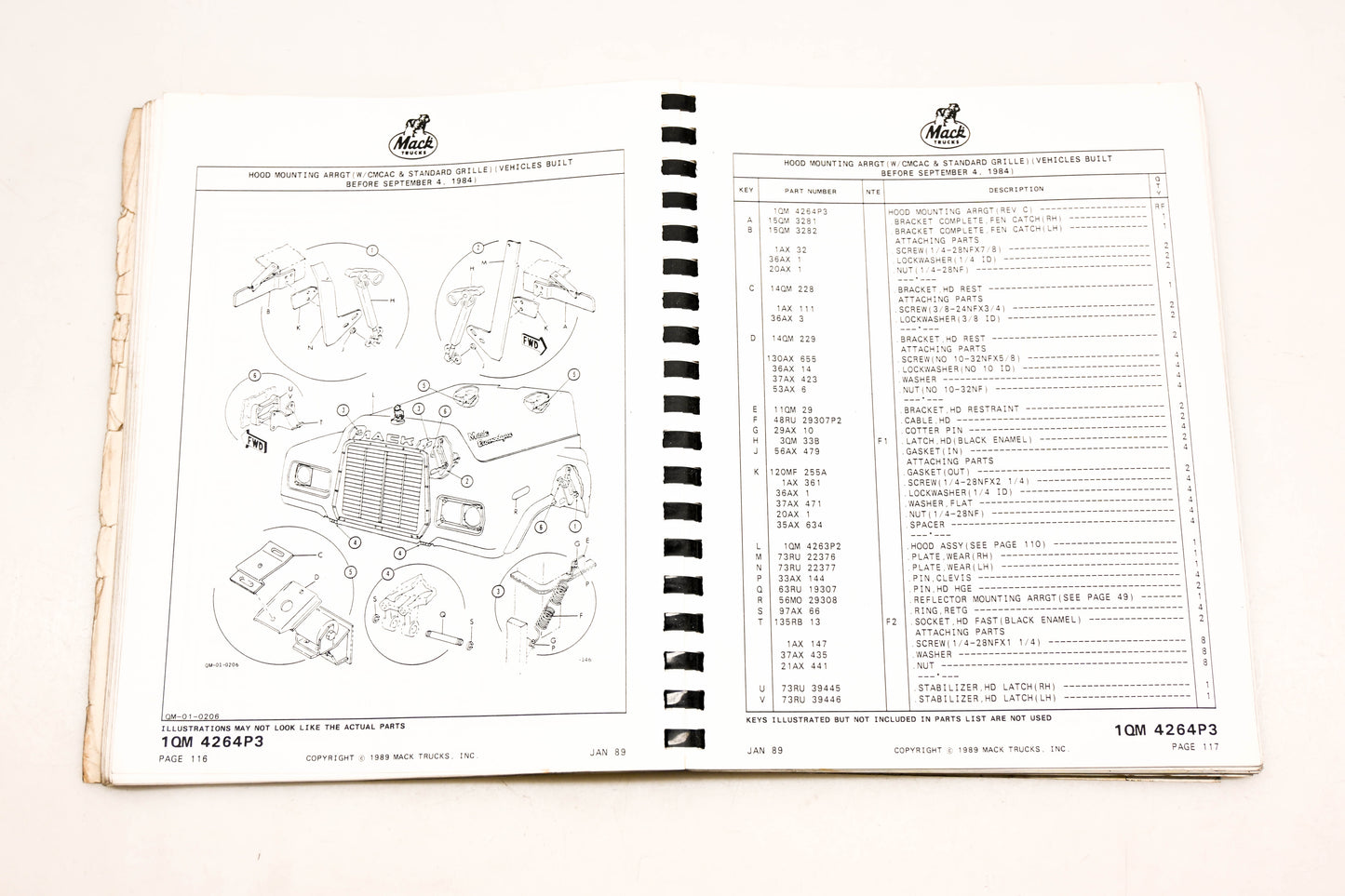 Mack DP036-10 1989 RL/RS Series Collision Repair Book