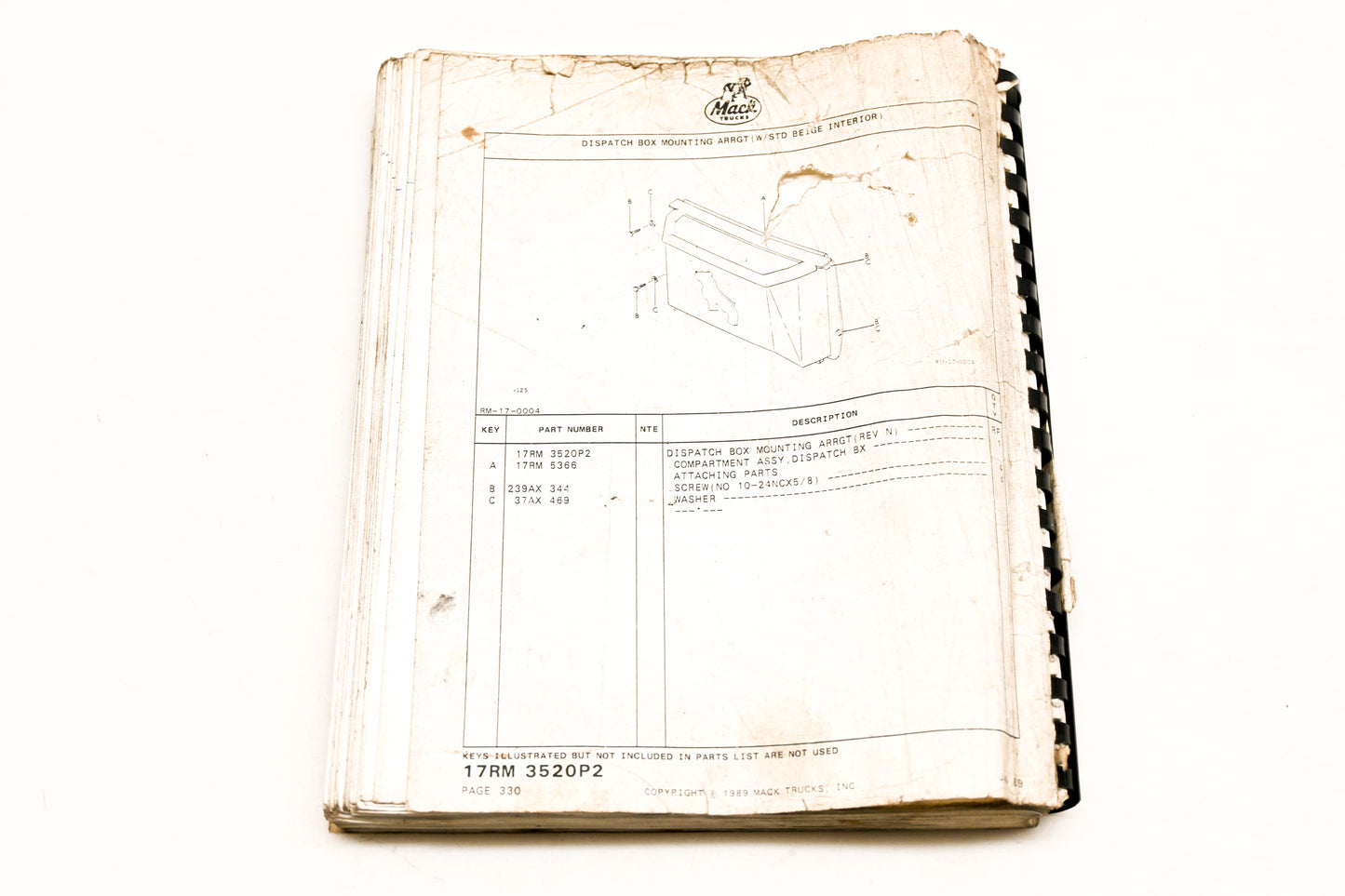 Mack DP036-10 1989 RL/RS Series Collision Repair Book