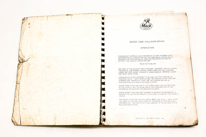 Mack DP036-11 1987 U600 Collision Repair Book