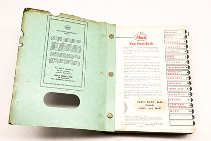 Mack 2646 1958 Model N42P/N42T Parts List Manual