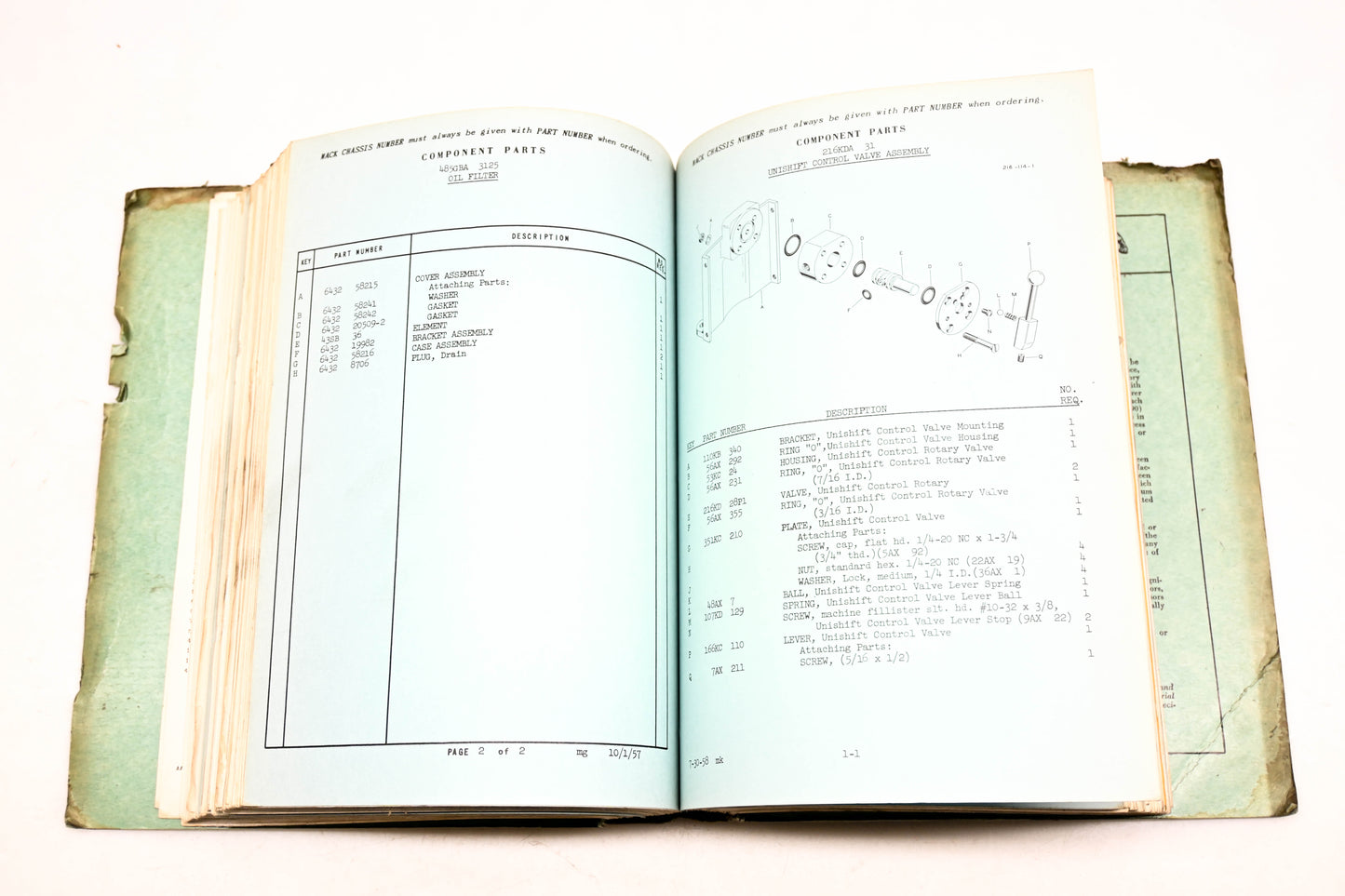 Mack 2646 1958 Model N42P/N42T Parts List Manual