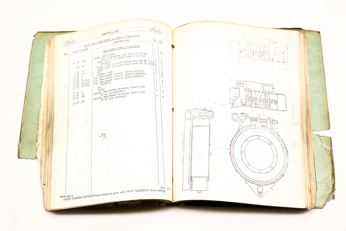 Mack 2207 1953 Model B-42S/B-42ST Parts List Manual